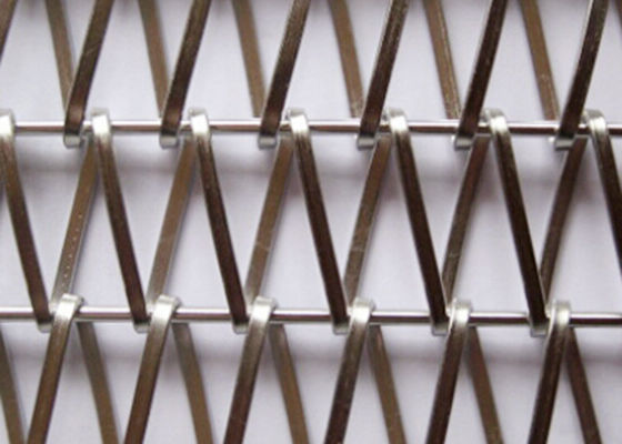 6mm Teiler-Spiralen-Mesh Belt Wall Cladding Woven-Metall Mesh Fabric