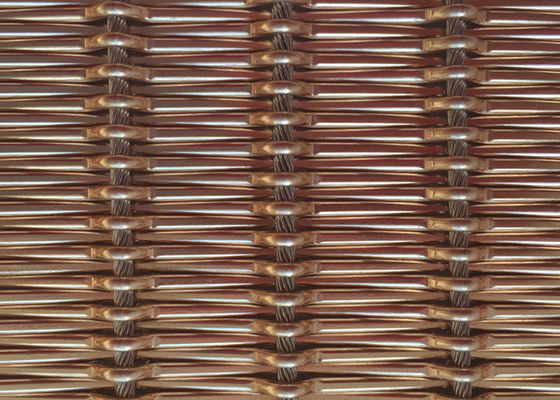 12m gesponnenes flexibles Architekturmetall Mesh Fabric Free Oil 1.55mm Rod Pitch