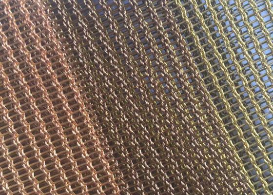 1.5mm Draht-Mesh Laminated Glass Decorative Gold-Farbmessing
