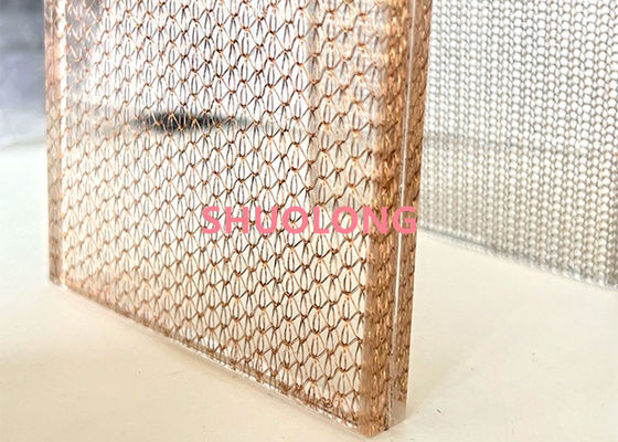 Bronzeglas lamellierte Draht Mesh Copper Weave Metal Fabric für das Innenentwerfen