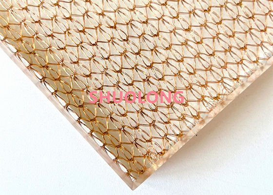 Bronzeglas lamellierte Draht Mesh Copper Weave Metal Fabric für das Innenentwerfen