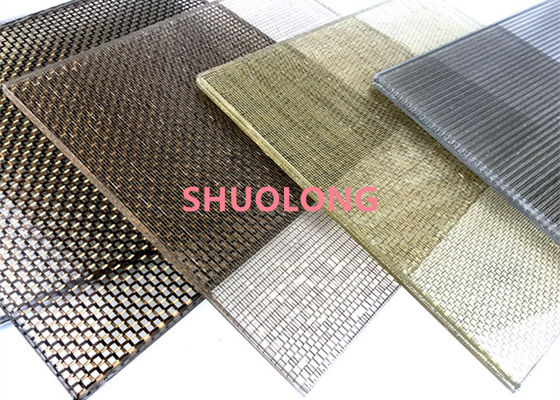 Schwarzes Farbglas lamellierte Draht Mesh Flexible For Partition