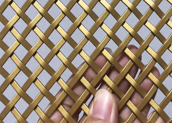 Leichtes Messing Farbe feuerfeste dekorative architektonische Gewebe Mesh für Hallen Bildschirm Parition
