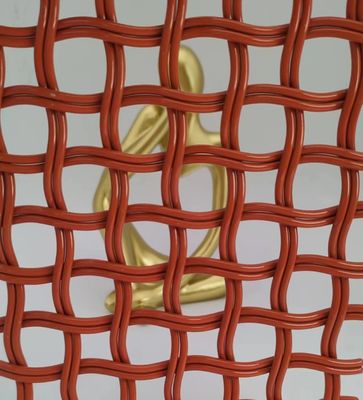 Orange 5 mm Architektonische Edelstahldrahtmasche Breite 0,6 m-2,4 m
