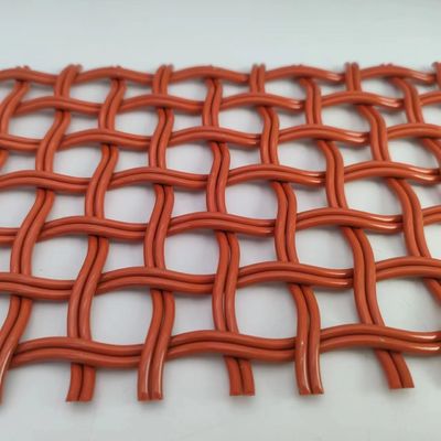 Orange 5 mm Architektonische Edelstahldrahtmasche Breite 0,6 m-2,4 m