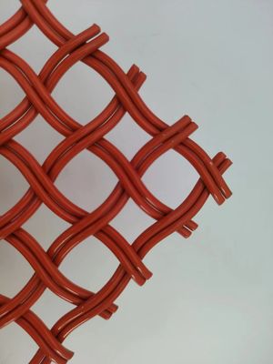 Orange 5 mm Architektonische Edelstahldrahtmasche Breite 0,6 m-2,4 m