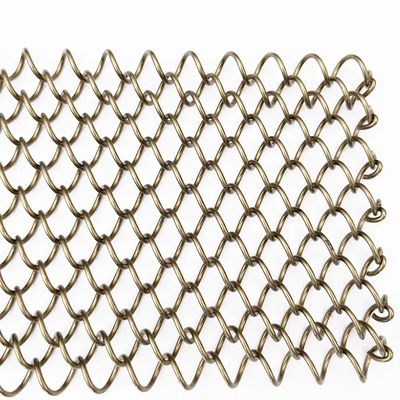 Dekorative Innenausstattung Metall-Spule Vorhänge Custom Draht Pitch 9mm 80% offene Fläche