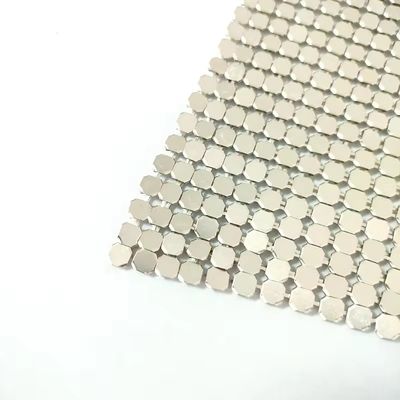 Flexible Aluminium Metall Sequin Mesh Metallische Stoffkette Mail Curtain Stoff