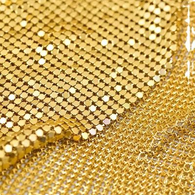 Vorhänge Stoff Glanz Metall Dekorationsnetz Farbig Weich Silber Luxus Aluminium Flexibles Metallnetz