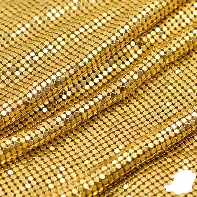 Vorhänge Stoff Glanz Metall Dekorationsnetz Farbig Weich Silber Luxus Aluminium Flexibles Metallnetz