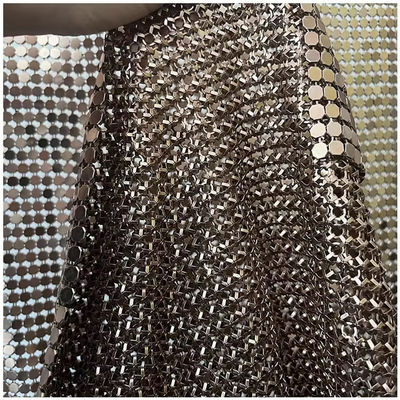Aluminiumlegierung Schimmer Metallsequin Kettenverbindung Stoff für Vorhang Metallnetz Stoff