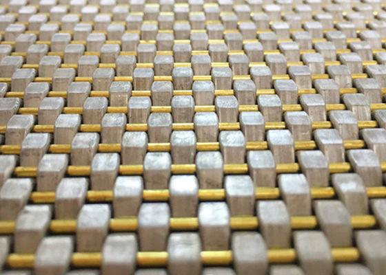 Quetschverbundene Messingoberfläche SS-Drahtgewebe-Mesh Cladding Facades PVD