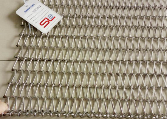 Flach 4m Edelstahl-gewundener Draht Mesh Conveyor Belt Durable