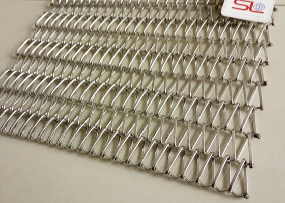 Flach 4m Edelstahl-gewundener Draht Mesh Conveyor Belt Durable