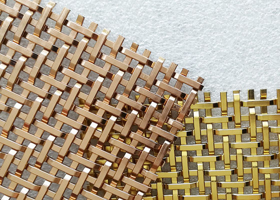 3.6mm PVD dekorativer Metall-Mesh Panels Plain Woven Stainless-Stahl