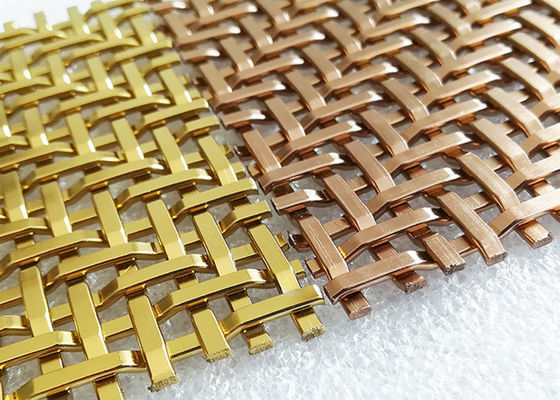 3.6mm PVD dekorativer Metall-Mesh Panels Plain Woven Stainless-Stahl
