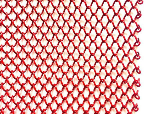 Roter 1mm Dia Metal Coil Drapery Stainless Stahl Mesh Curtain 2.4kg/M2