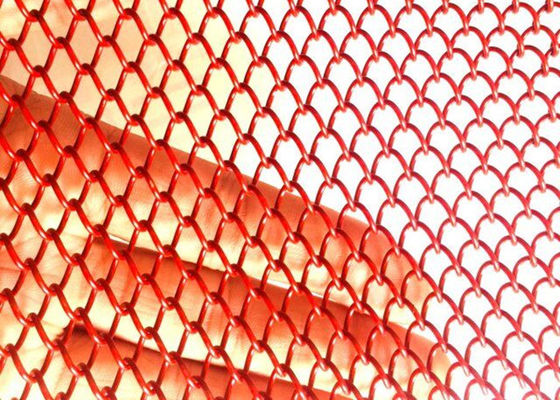 Roter 1mm Dia Metal Coil Drapery Stainless Stahl Mesh Curtain 2.4kg/M2