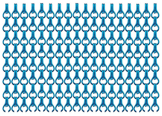 TÜR-Fliegengitter-Vorhang der Türkis-Farbe12mm anodisierte Aluminiumketten