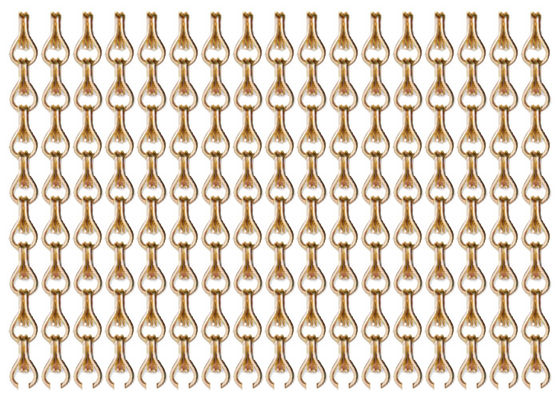Mehrfarbenbreites Aluminiumkettenextrafliegengitter 90*210cm Pale Gold