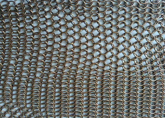 Antikes Messingkettenhemd Ring Mesh Curtain Facade Architectural Decoration