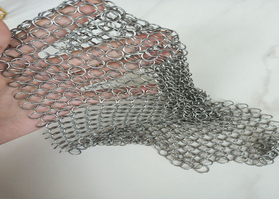 Edelstahl-Ring Mesh Plain Woven For Exhibitions-Hallen SS316 HDG PVD Metall