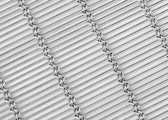6m x 120m Fassade Edelstahl-Architektur-Mesh Curtain Natural Color Wovens MetalFabric