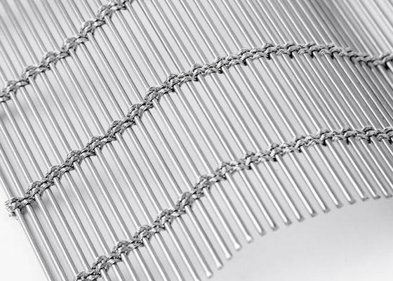 6m x 120m Fassade Edelstahl-Architektur-Mesh Curtain Natural Color Wovens MetalFabric