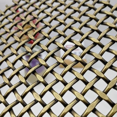 10 mm flache Decorative Woven Wire Mesh mit einem flachen Durchmesser von 1,5 × 3,5 mm und einem Gewicht von 8,6 kg/m2