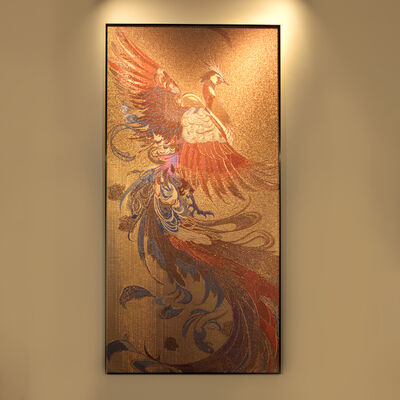 Artistic Metal Mesh Feature Wall - Customized Phoenix Interior Decoration