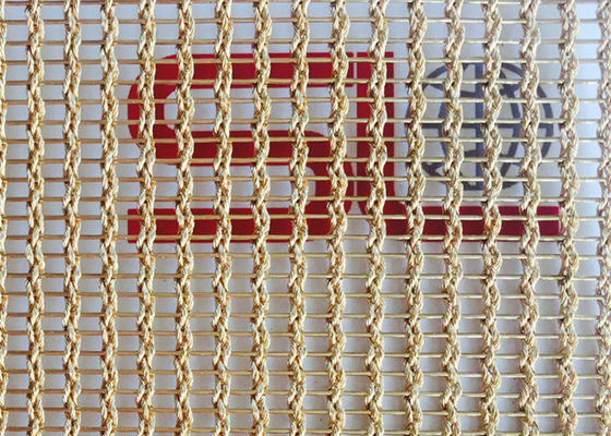 Bronze-1.5mm 4m lamellierter Glasmaschendraht PVD Metall gesponnener kupferner Mesh Fabric
